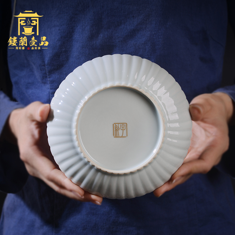 Jingdezhen ceramic kung fu tea pot bearing beaming dry mercifully tea tray was all hand - made enamel disc cup saucer