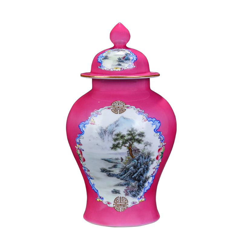 Jingdezhen ceramic all hand - made imitation the qing yongzheng offering general red paint as cans of new Chinese style household storage tank caddy fixings