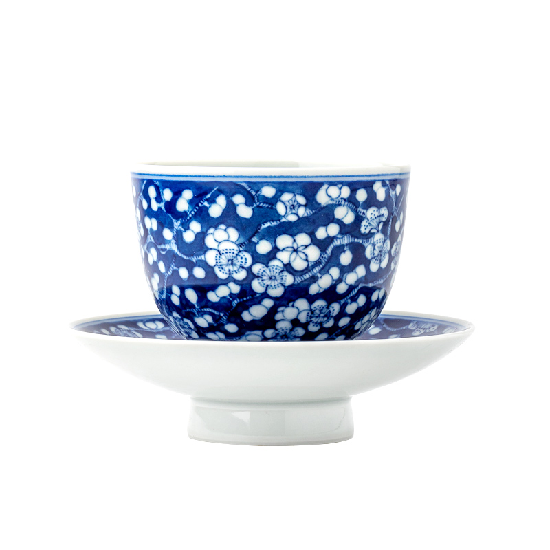 Jingdezhen blue and white may maintain ice tea set suits for all hand - made kung fu ceramic cups tea bowls