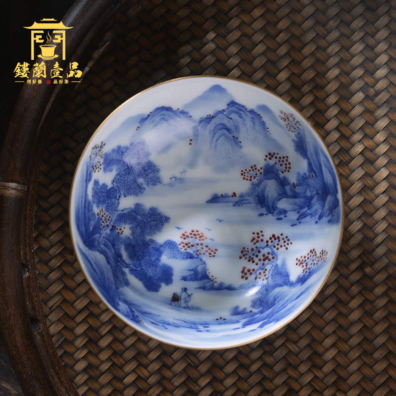 All hand - made colors live sand masters cup of jingdezhen ceramic kunfu tea, tea cup personal single cup bowl