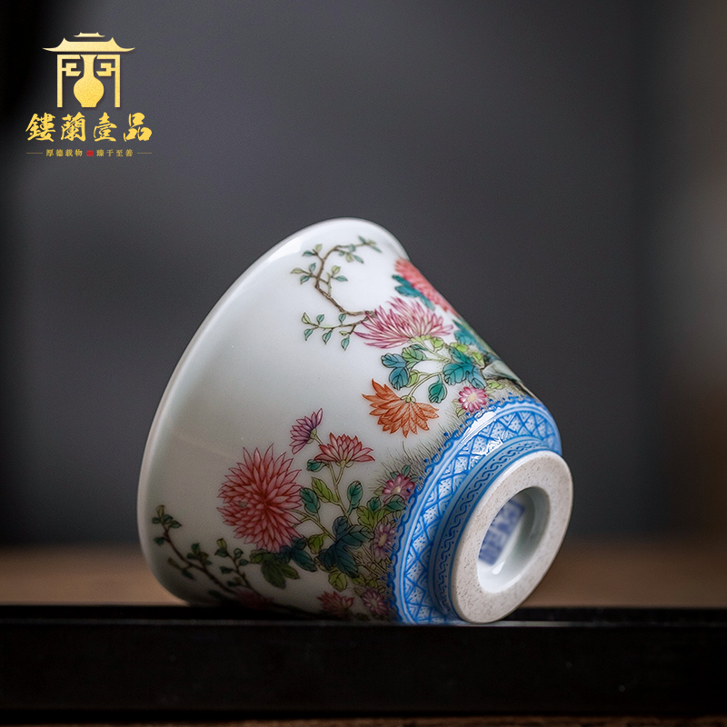 Jingdezhen ceramic all hand - made by masters cup kung fu tea set porcelain teacup full single CPU to use individual cup of tea