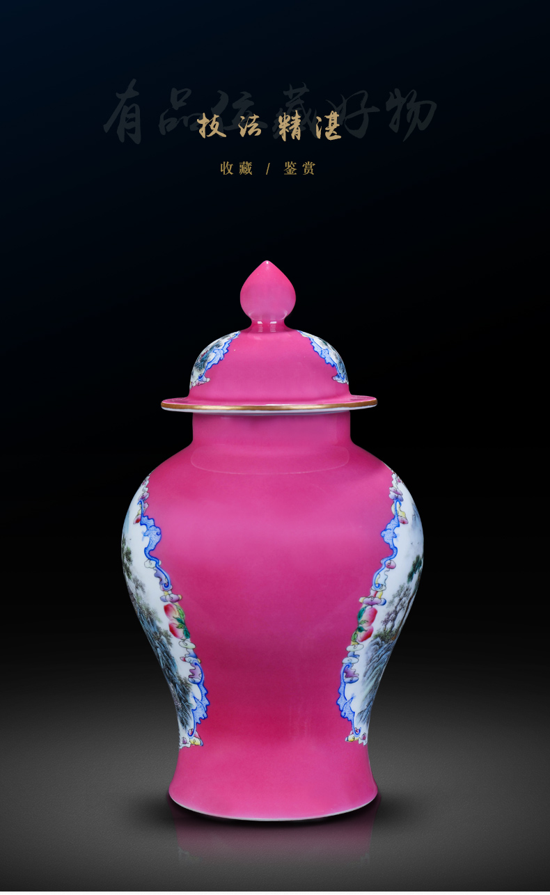 Jingdezhen ceramic all hand - made imitation the qing yongzheng offering general red paint as cans of new Chinese style household storage tank caddy fixings