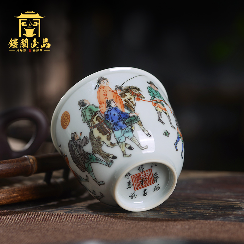 Jingdezhen ceramic hand - made colors all newest spring outing figure masters cup kung fu tea cup personal cup sample tea cup