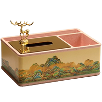 High-end national style decorative tissue box creative with storage home living room coffee table paper box ashtray set ornaments