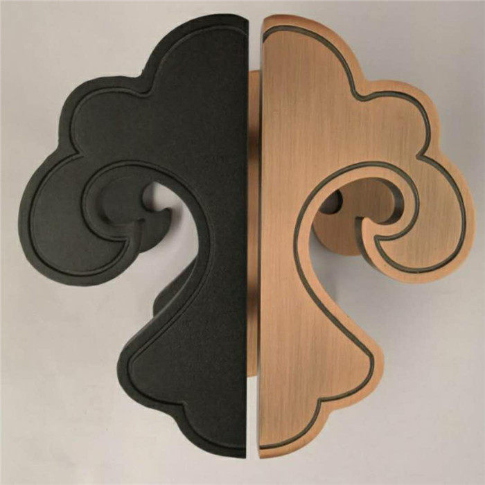 Chinese style antique color large handle box glass door handle solid wood door handle custom LOGO digital large handle