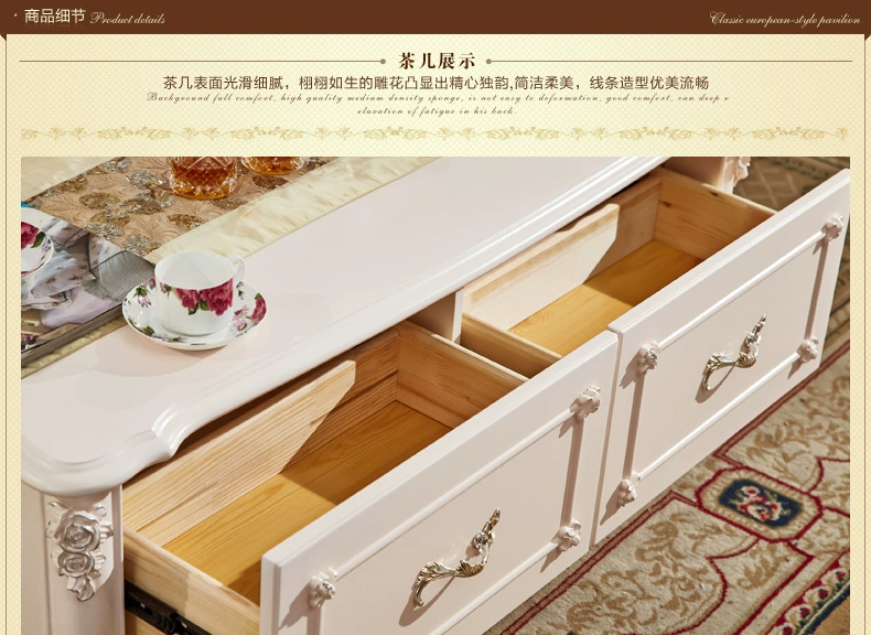 Nội thất rừng lớn K6 Bàn cà phê châu Âu phòng khách gỗ rắn Bàn cà phê chạm khắc bàn cà phê phòng khách Bàn cà phê - Bàn trà bàn trà sofa