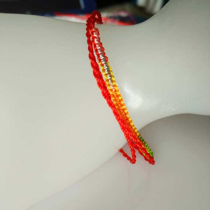 Hand woven three raw rope hand rope Couple multicolored rope Year of the Ox transporter evil hand chain to protect safety Custom original