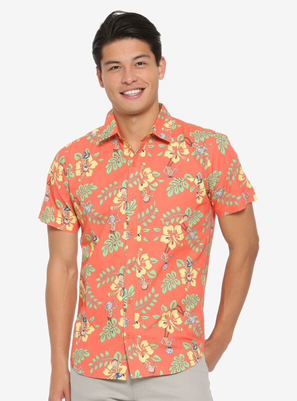 Rick and Morty Short-Sleeved Shirt T-Shirt Season 7 Hawaiian Style Official Rick and Morty
