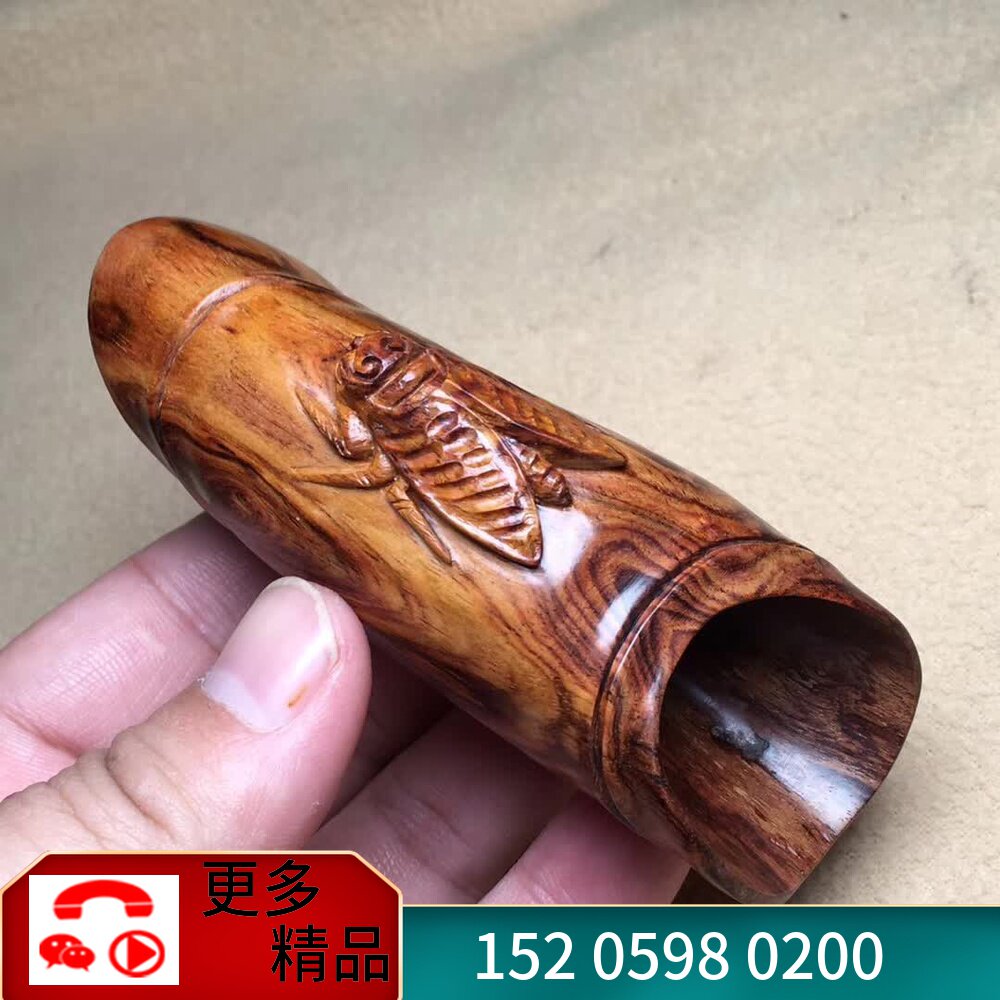 Overnight fame Hainan huanghuali wood handle piece Tiger skin landscape pattern sea yellow handle piece