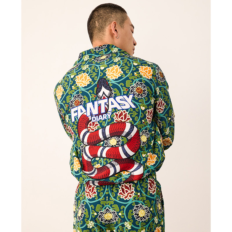 Martin and Banana Spring/Summer Men's Original Year of the Snake Hand-Painted High-End Long-Sleeved Loungewear Pajama Set