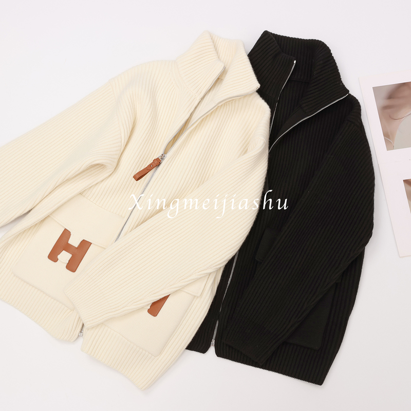 H Hot Item! High-Quality Texture! Thick and Warm! Italian Imported Wool Knitted Cardigan Jacket for Women, Autumn and Winter
