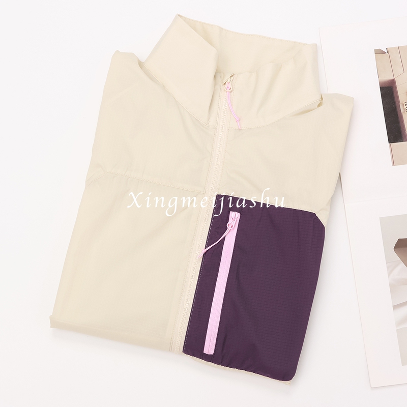 Bird and Cow Goods! High-End Color Scheme! Lightweight Sun Protection, Outdoor Windproof and Waterproof Pocket Color-Block Windbreaker Short Jacket for Women Bird and Cow Goods! High-End Color Scheme! Lightweight Sun Protection, Outdoor Windproof and Waterproof Pocket Color-Block Windbreaker Short Jacket for Women
