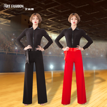 Art Shang Dance New Moden Latin Dance Dancing With Pants Female Practice Long Pants National Standard Dance Dancing High Waist Dance Pants Clothing