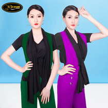 Art Champ Dance New Latin Dance Practice Womens Morden Dance Blouse Autumn Winter Sailors Dance Performance Machia Square Dancing