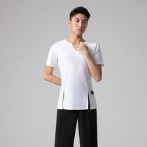 Art Shang Dance New Latin Dancing Performance Male Morden Dance Short Sleeve Water Dance Performance Spring Summer Square Dance Blouse