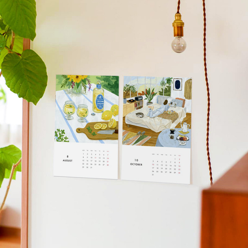 Nordic Impression 2022 Calendar Single Wall Hanging Painting Monthly Calendar Sticker Wall Wall Calendar Decorative Painting Angelica same ins