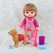 Milu búp bê phụ kiện con chó cưng đặt đồ chơi Barbie con chó tham lam kéo phân để ăn xương đồ chơi trẻ em