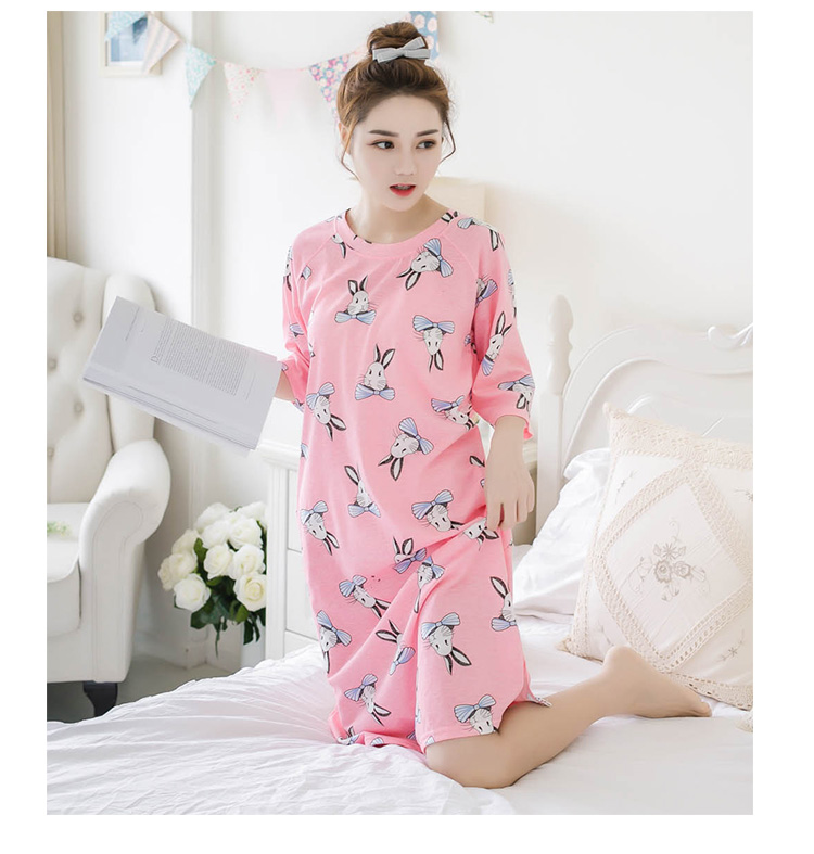 Váy ngủ cỡ lớn cho nữ mùa hè rộng rãi Bộ đồ ngủ Hàn Quốc nữ mùa hè cộng với chất béo XL béo mm200 kg bà bầu đầm đẹp giá rẻ