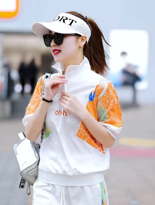 Chole Star High-End Brand 2025 Summer Plus-Size Sports Suit for Women, Casual Ice Silk Jogger Pants Two-Piece Set