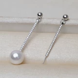 Длинные серьги, аксессуар из жемчуга, аксессуары, серебро 925 пробы
