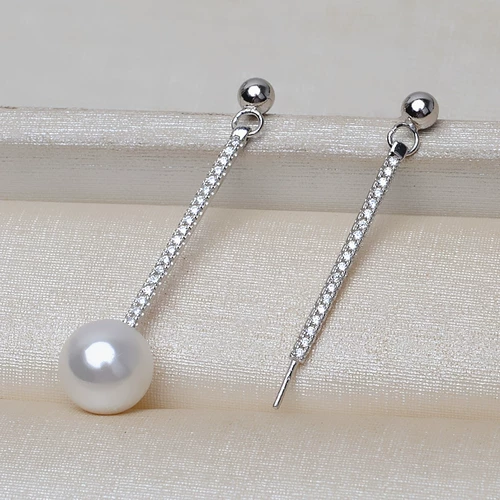 Длинные серьги, аксессуар из жемчуга, аксессуары, серебро 925 пробы