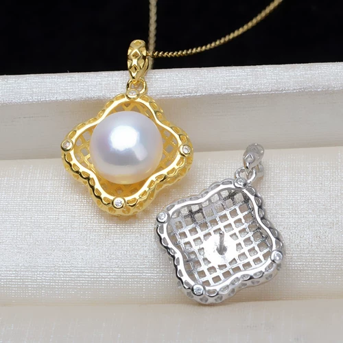 Квадратный тональный крем, подвеска, аксессуар из жемчуга, аксессуары, серебро 925 пробы