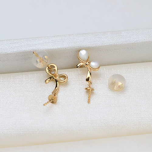 Серьги с бантиком, аксессуары из жемчуга, G18, золото 18 карат, простой и элегантный дизайн