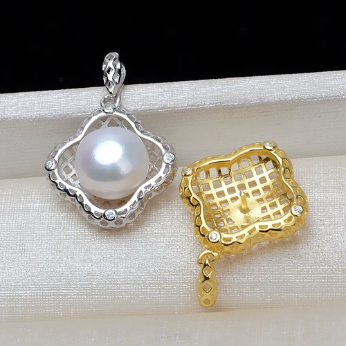 Квадратный тональный крем, подвеска, аксессуар из жемчуга, аксессуары, серебро 925 пробы