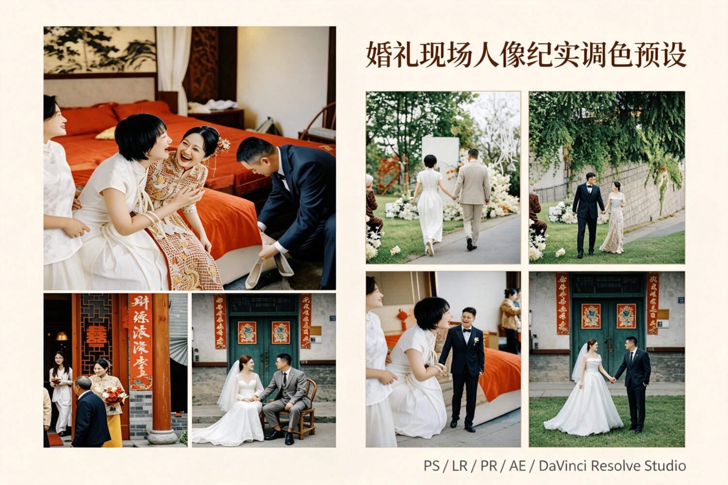 【PS/LR预设】婚礼电影感婚礼人像 跟拍纪实PS/LR预设小红书网红 像素蛋糕滤镜