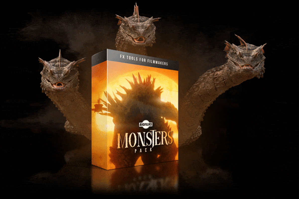 610组电影巨型恐龙怪兽三头蛇飞龙特效合成音效视频素材 Bigfilms – MONSTERS Pack