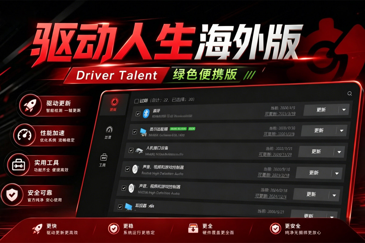 装机必备！海外版 Driver Talent Pro 13.4.0.234 专业驱动管理 告别广告烦恼 绿色便携免安装版
