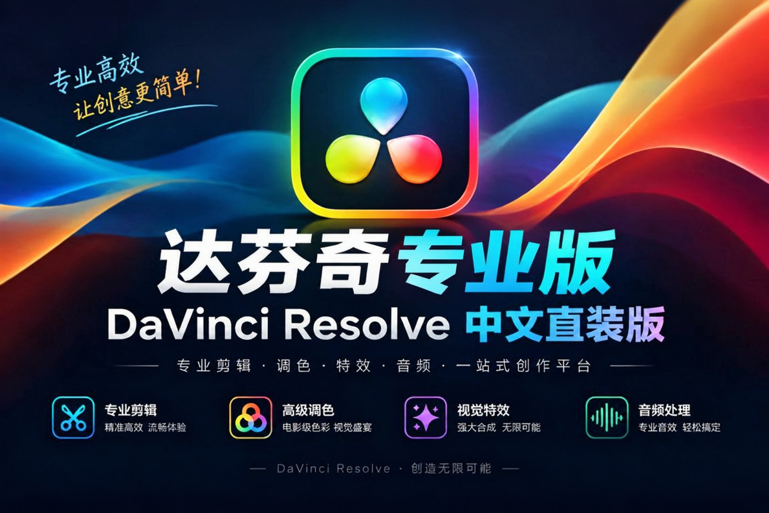 达芬奇专业版 DaVinci Resolve v21.1.0.14 （win/mac）中文直装版 集剪辑、调色、特效、音频于一身的全能后期神器