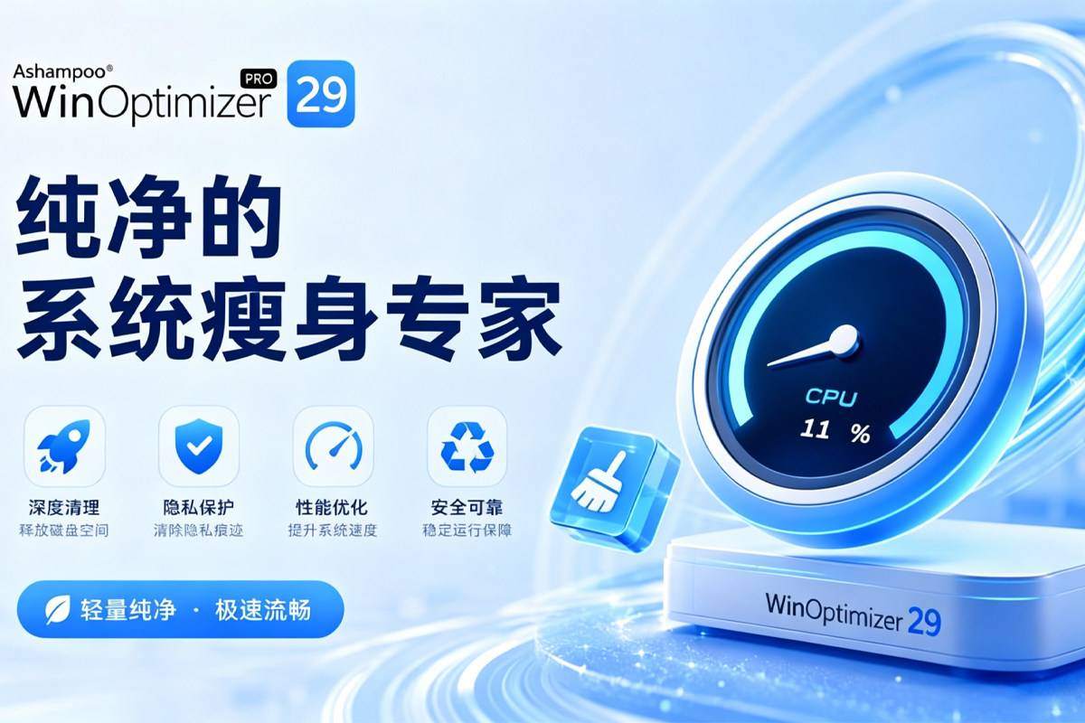 效率干货型：告别流氓软件！Ashampoo WinOptimizer Pro 29.0.1 纯净的系统瘦身专家