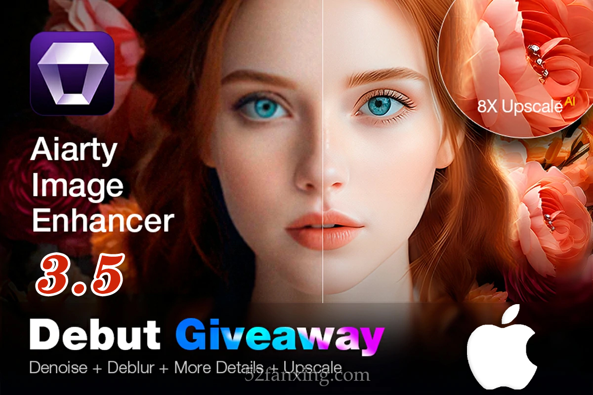 【AI软件】智能AI图像细节修复画质增强无损放大软件 Aiarty Image Enhancer v3.5 mac中文版