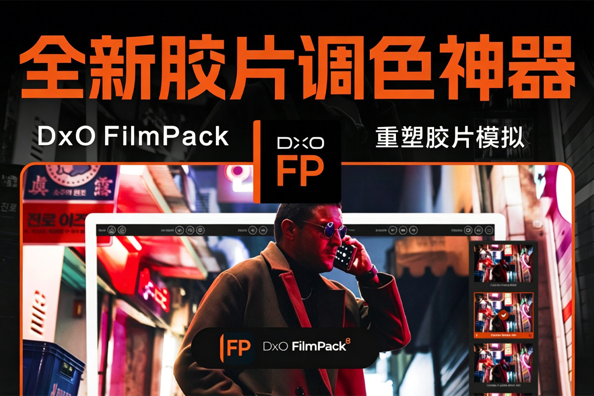 2026全新 DxO FilmPack win v8.7 最新发布！新增“时光隧道”模式 15款胶片模拟 Photoshop 深度集成！
