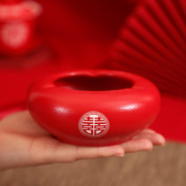Wedding wedding supplies ashtray red creative personality Chinese trend household living room ceramic large 2020
