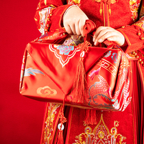 Red bag for marriage bride dowry dowry red wedding supplies wrapped cloth leather home size