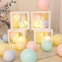 Childrens Day transparent balloon box BABYLOVE box baby birthday party wedding wedding room proposal decoration