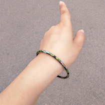 Old Beijing Cloisonne craft bracelet fine table silver wire handmade inner diameter 6 1 cm