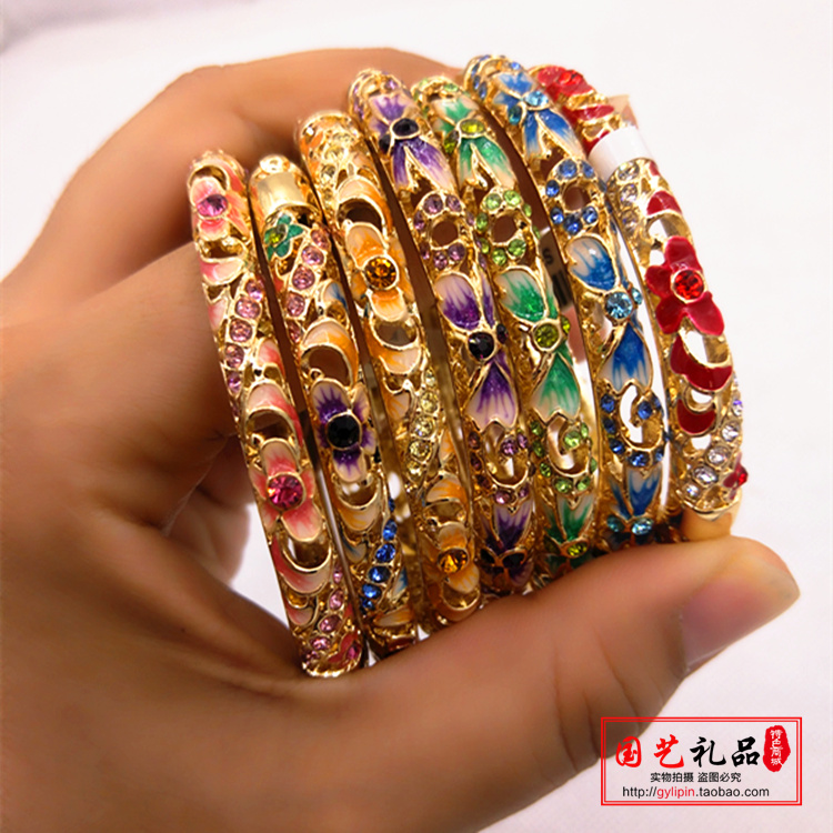 Exquisite national wind bracelet Korean 55 small circle of Tai Blue bracelet jewelry female bracelet delivery box