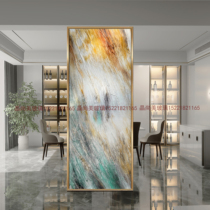 Art glass light luxury partition screen for home custom-made living room tempered double-sided modern light transmission deep relief abstract