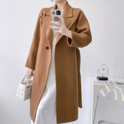 Temperament double-sided woolen solid color coat for women small, medium and long 2022 new high-end autumn and winter fur coat LM