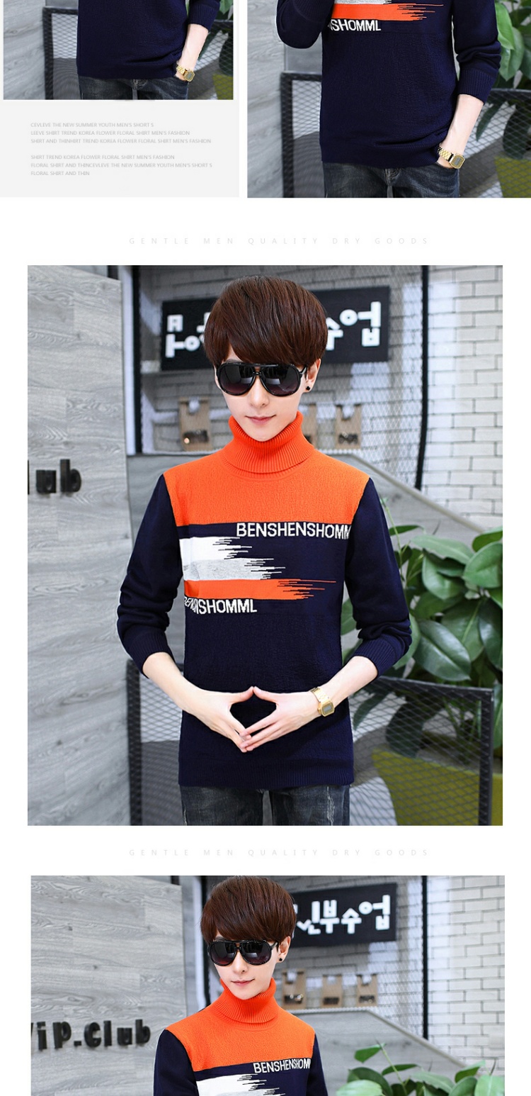 Cộng với áo len cao cổ nhung dày phiên bản nam Hàn Quốc theo xu hướng của học sinh cao cấp mùa đông mẫu áo len nam đẹp trai áo len nam hàn quốc