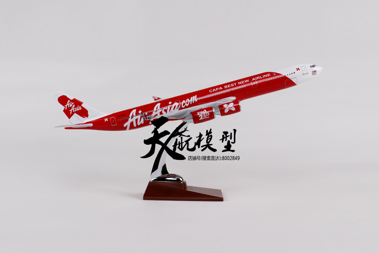 45 CM tĩnh airAsia mô phỏng máy bay mô hình a340 Asian Airlines đỏ lễ hội trong nhà trang trí phòng khách đặc biệt mô hình máy bay vietjet