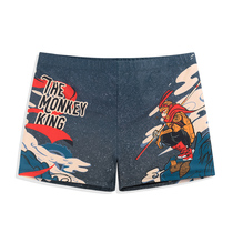 Hot spring mens swimming trunks slim seaside professional anti-embarrassing swimming equipment three-point cartoon boxer swimsuit shorts