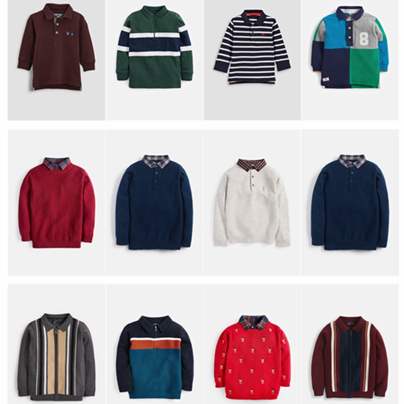 (spot) Johan English next boy baby polo shirt with two long sleeves sweater-knitted sweatshirt