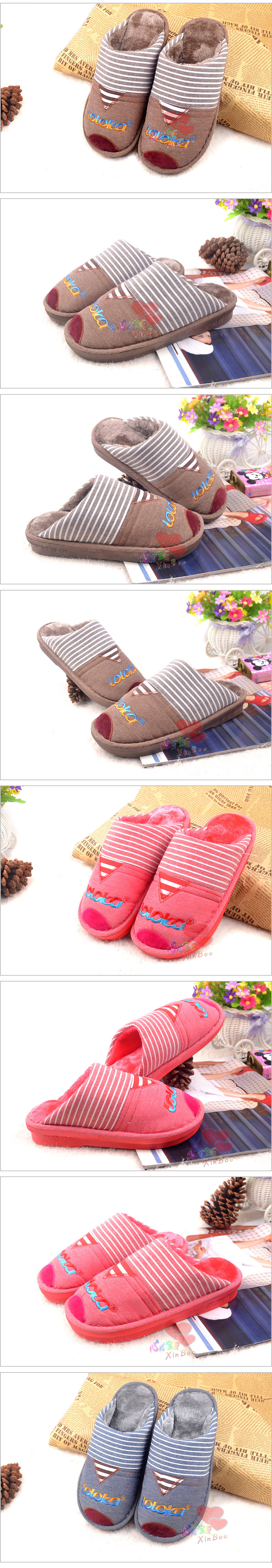 Đường Farrugia dép len cho nam giới và phụ nữ dép nhà cotton vài Hàn Quốc dày dép bông ấm không trượt dép - Trang chủ dép đi trong nhà cho bé trai