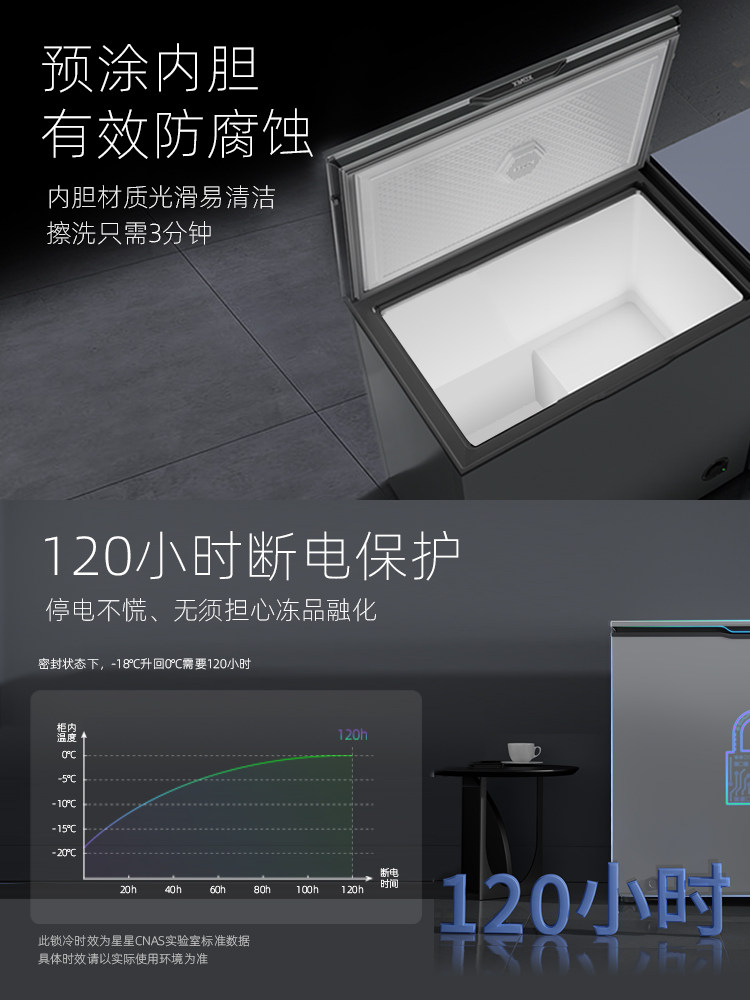 Xingxing 200-Liter Thin-Door Freezer for Home Use, Small Fresh-Keeping and Freezing Mini Freezer, Energy-Saving Refrigerator, Official Flagship Store