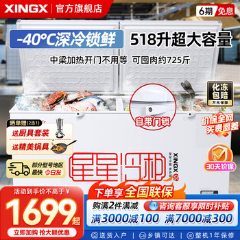 Star Freezer Commercial Freezer Large Capacity Refrigeration and Freezing Horizontal Single-Temperature Refrigerator Fresh-Keeping Freezer