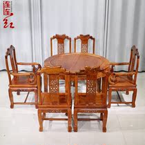 Burmese pear 1.2 meters round dining table with master chair one table six chairs dining room big fruit rosewood furniture combination
